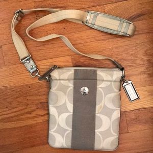 Authentic coach Light gray large c crossbody bag